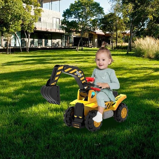 Excavatine Télécommandée Sans Fil, Jouet De Chantier Rechargeable USB Pour Enfants Vehicule De Construction Jaune 95095532