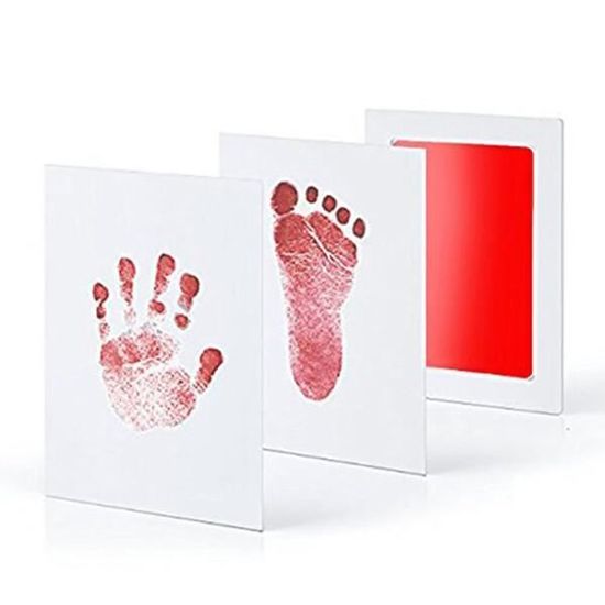 Kit Tampon Encreur Empreintes Bébé - 2 Pièces Grand Format Pour Mains Et Pieds - Souvenir Naissance Parfait