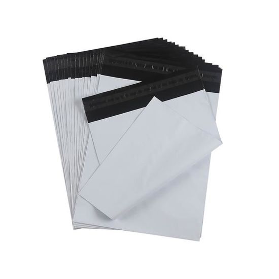 Lot 500 Enveloppes Plastique Expédition 495x320+60mm – Opaque Indéchirable Format A3 Ouverture Grand Côté