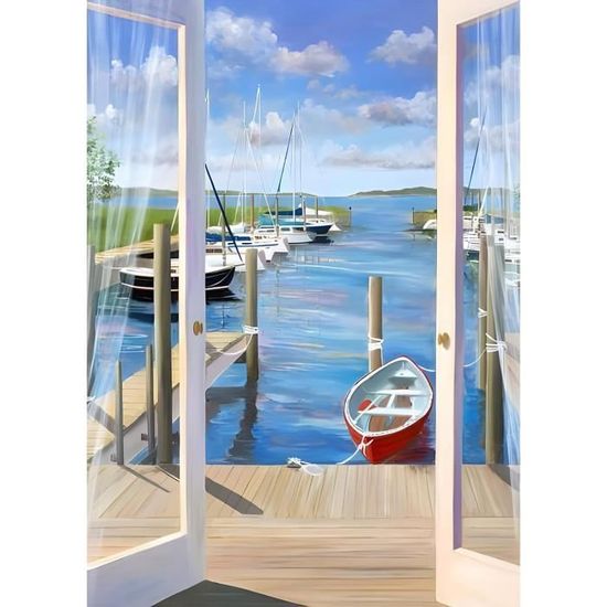 Kit Peinture Diamant 5D Pêche à La Carpe - Broderie Strass 30x40cm B1758 Jimengg Pour Adultes