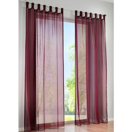 1Pc Rideau Voilage à Pattes LxH-140x175CM Rose Rouge Photique Simple Couleur Uni Décoration de Fenêtre Chambre-Salon-Balcon