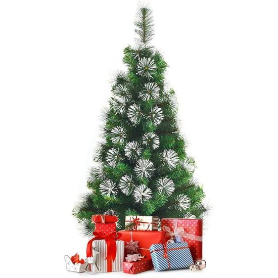 120CM Sapin de Noël Plein Artificielle avec Support en Métal