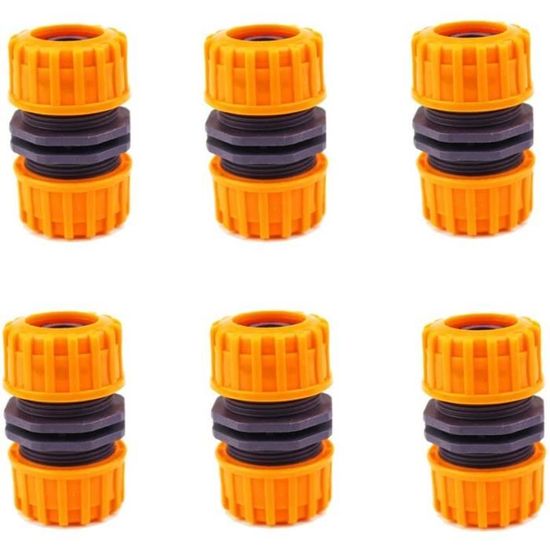 Fuxunamz Lot De 6 Raccords De Tuyau D'arrosage - Kit De Réparation Pour Tuyau D'arrosage - 19 Mm
