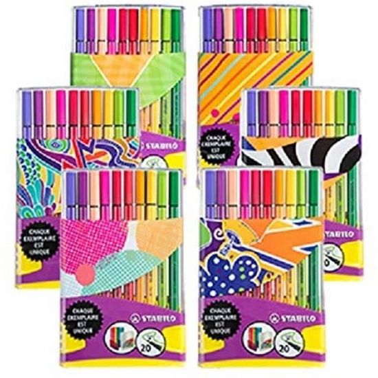 Pen 68 Rollerset De 25 Feutres Pointe Moyenne Coloris Assortis [W128