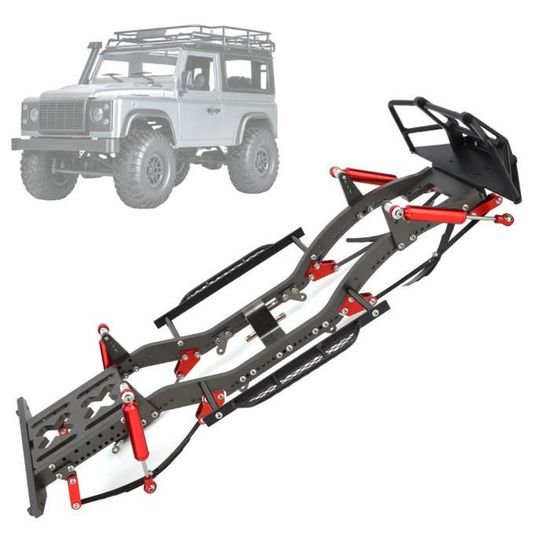 Kit Châssis Métal Pour Axial SCX10 - Empattement Réglable 275/313/324 Mm - Neuf