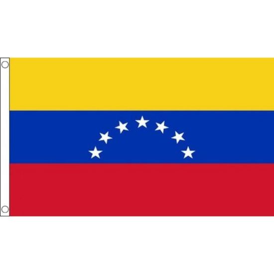 Drapeau Venezuela 90x150cm - Polyester 90g, œillets, Couleurs Vives, Pour Intérieur Et Extérieur