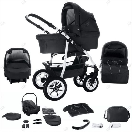 Bebebi Modele Bellami 3 in 1 Poussette Canne Poussette Combinee Roues gonflables Bellanero Cdiscount Puericulture Eveil bebe