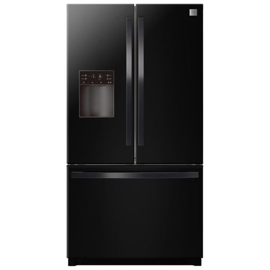 DAEWOO RFN-26D1BI-Réfrigérateur américain congélateur tiroir-639L (448L + 191L)-Froid ventilé total-A+-L 91,4 x H 177,3 cm-Noir