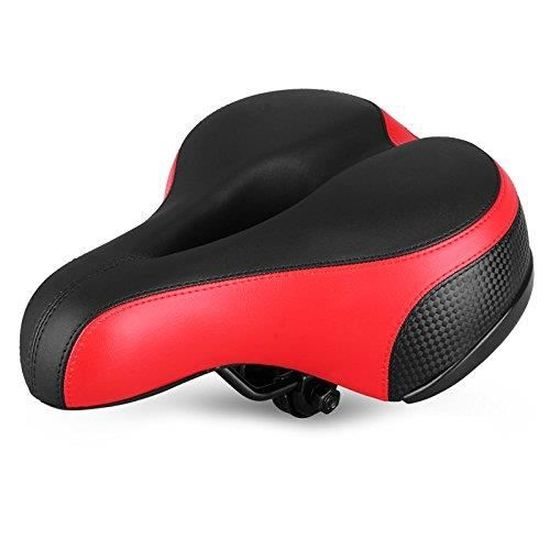 GOBRO Selle Vélo, ultra confortable pour VTC Vélo de Ville Noir Rouge