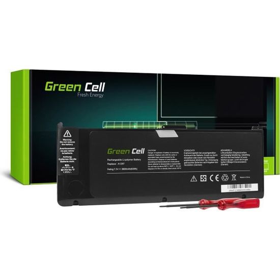 Green Cell® A1309 Batterie pour Apple MacBook Pro 17 A1297 (Early 2009, Mid 2010) Ordinateur PC Portable 63.0Wh 7.3V