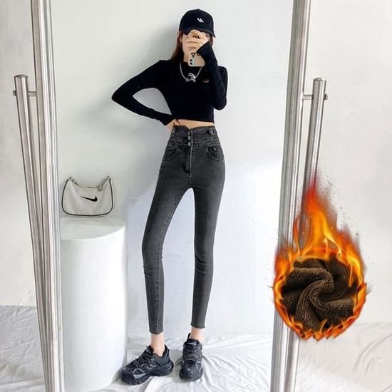 Femme Hiver Polaire Doublée Taille Haute Skinny Burundi