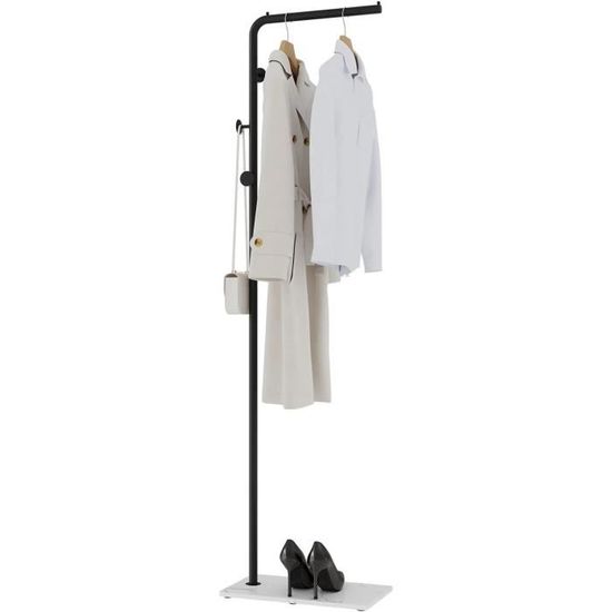 Porte-manteau Sur Pied En Métal Doré Avec 3 Crochets - Hauteur 170 Cm, Pour Couloir, Chambre, Salon