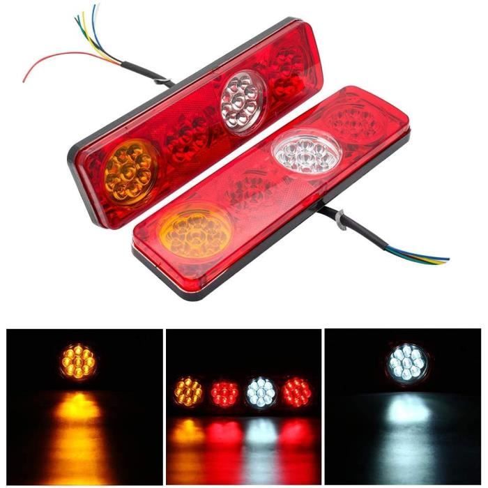Feu Stop LED Universel 15 LED – 12V/24V – Jaune – Étanche – Pour Camion, Voiture, Remorque – Facile à Installer - 7