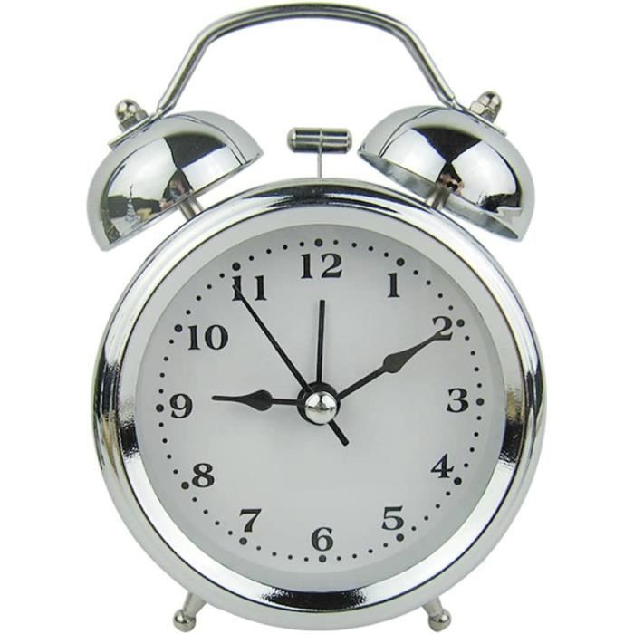 Réveil analogique mignon de 7,6 cm (3 pouces), petite horloge de table Réveil analogique mignon de 7,6 cm (3 pouces), petite horloge de table