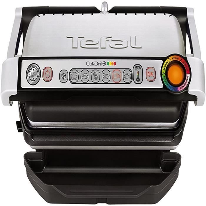 Tefal GC712D12 Optigrill+ Grille Electrique Aluminium Gris/Noir 36,5 x 34,5 x 18 cm