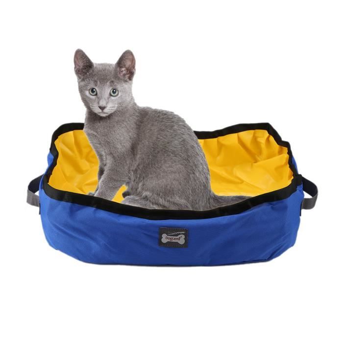 Bac à Litière Pliable pour Chat, Bo?te Toilette pour Tamisage des Animaux de Compagnie, Toilette Extérieure pour Chat Portable