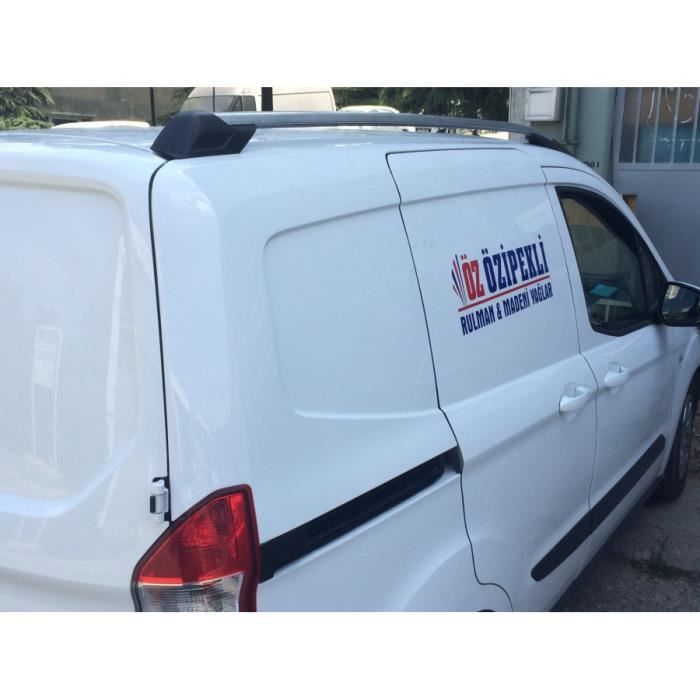 Barres de toit pour Ford Transit Courier 2014> longitudinales alu + pieds plastique noir EXCLUSIVITE FRANCE