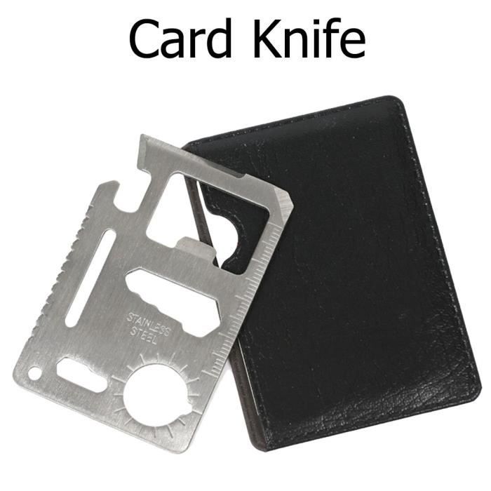 PLUS Couteau multifonction 11 en 1 pour Camping en plein air survie chasse couteau de carte de crédit militaire SOS couteau de