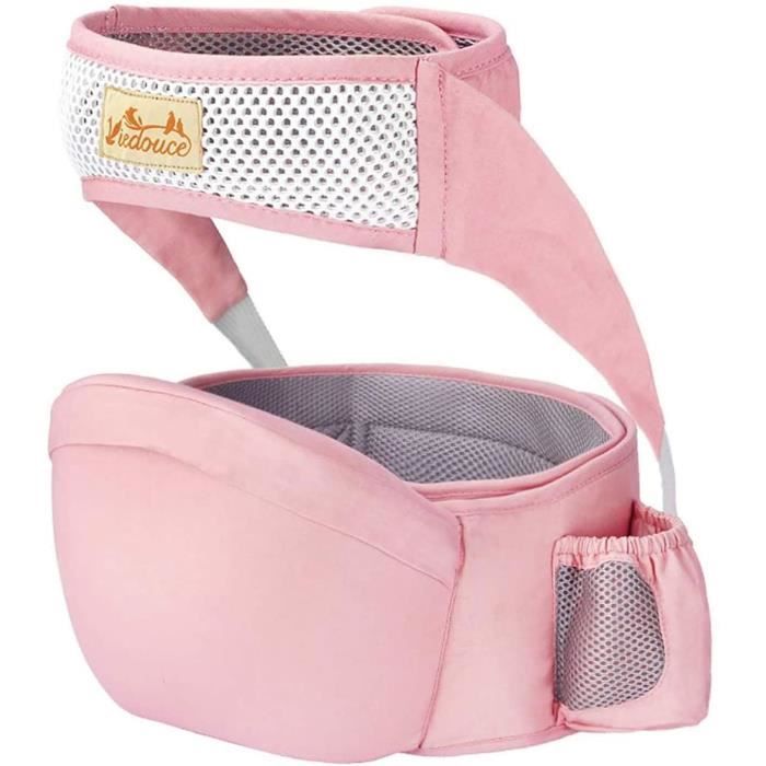Porte bébé Ventral,Ergonomique Tabouret Siège de Hanche avec Protection de Ceinture de Sécurité,Pur Coton Multi Positions Tabouret B