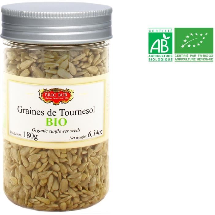 ERIC BUR Graines de Tournesol Biologiques - 180 g