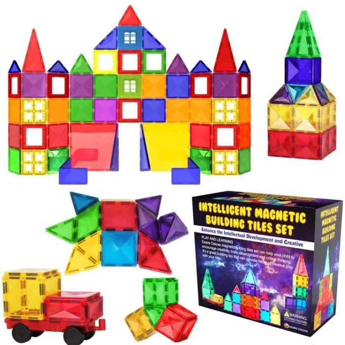 Ensemble de Blocs et Briques Magnétiques de Construction - Jouet éducatif pour enfants, filles et garçons -57 pièces