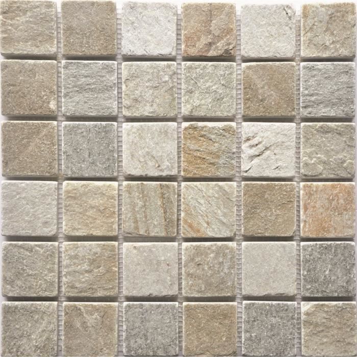 Mosaïque en pierre naturelle - 30 x 30 cm - Beige crème