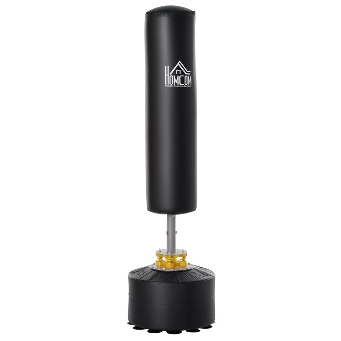 Sac de frappe boxe autoportant punching ball Ø 50 x 170 cm amortisseurs ventouses antidérapantes noir
