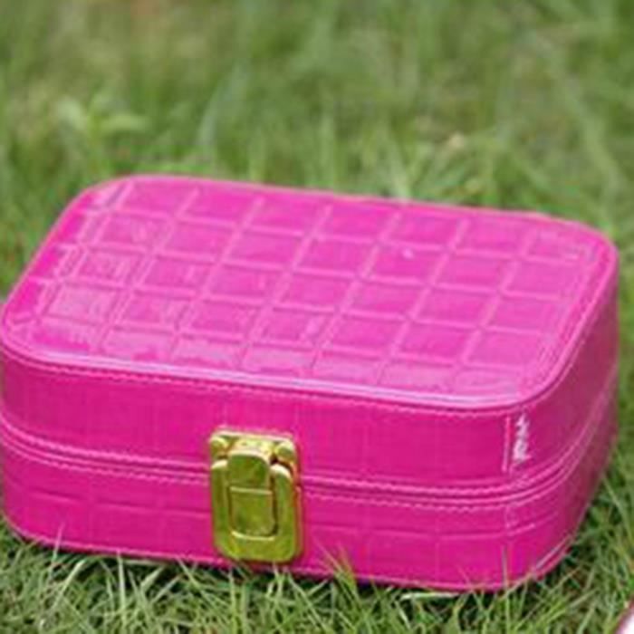 New Women Travel Portable Maquillage Cosmétique Trousse de toilette Trousse de toilette Sac à main, Rose Rouge