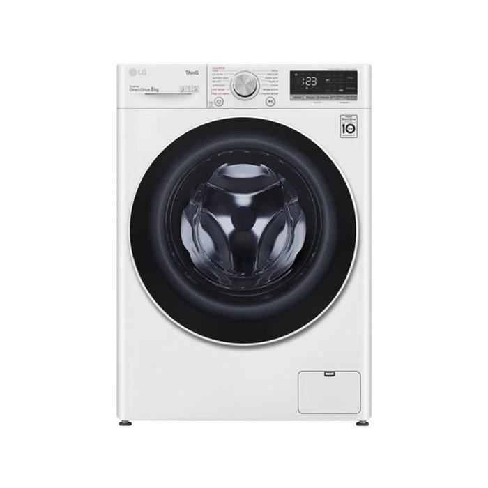 LG Lave-linge frontal 8kg 1400 trs/min 13 programmes 56,5 Blanc