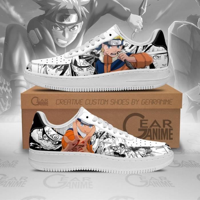 Baskets Naruto Mixed Manga Style chaussures de course personnalisées pour hommes et femmes
