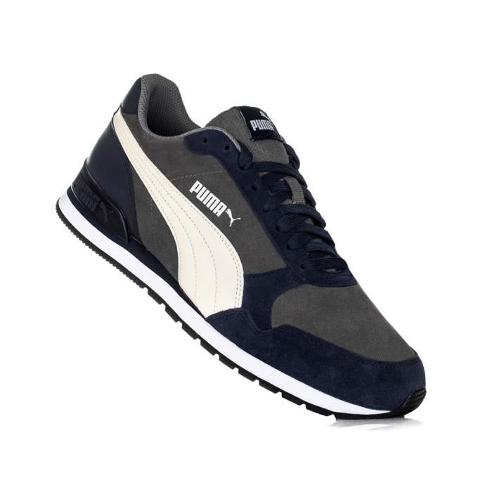 Baskets PUMA ST Runner V2 SD Gris-Noir-Blanc - Homme/Adulte