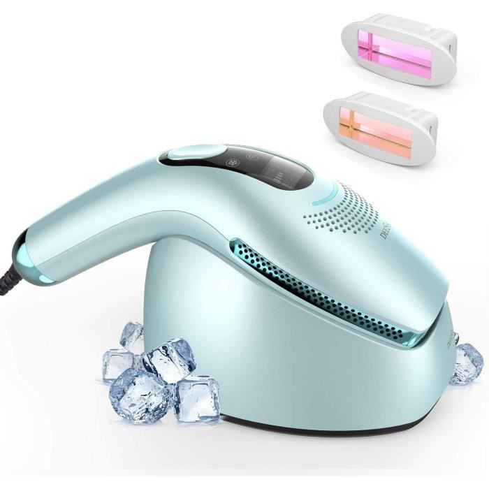 DEESS Épilateur Lumière Pulsée GP590,Appareil de Beauté d'Épilation Permanent IPL,Traitement Glacé,Ecran Tactile,Flash Illimité, pou