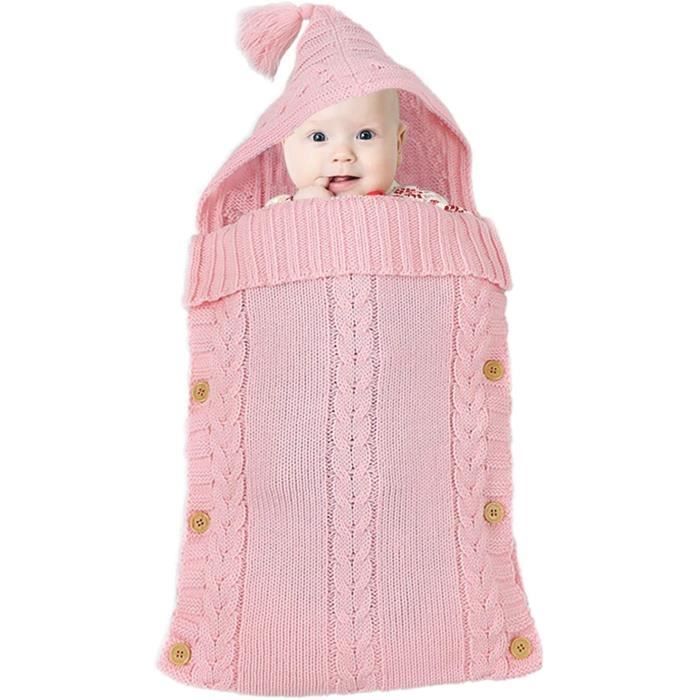 Gigoteuse Bébé Hiver 0-12 Mois Turbulette Bebe Coton Tricoté Unisexe Fille Garçon Sac de Couchage pour Bambin