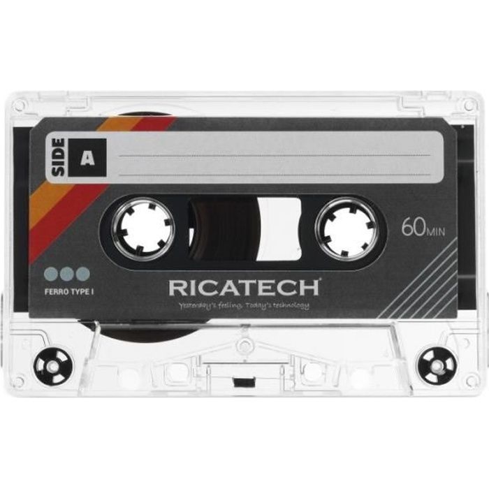 Cassette audio fer 60 minutes RICATECH - CT60 Transparente