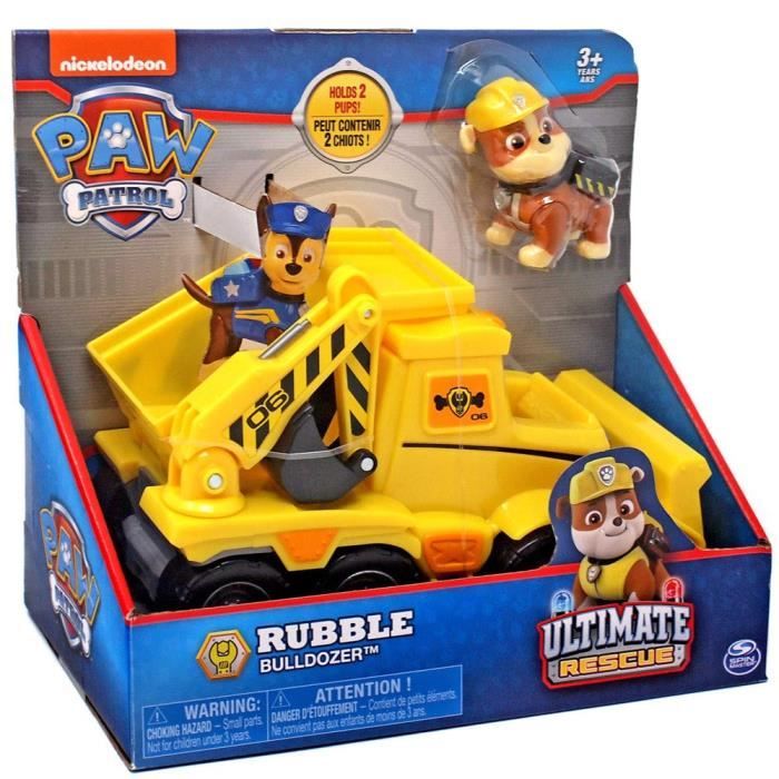Bouteur de gravats Ultimate Rescue Paw Patrol avec figurine