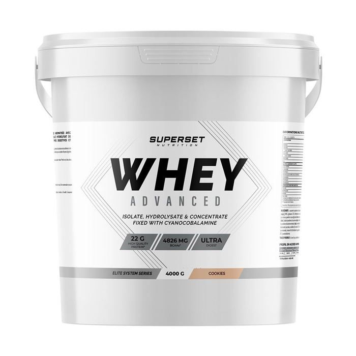 100% WHEY PROTEINE ADVANCED (4KG)|Whey protéine|Cookies|Superset Nutrition