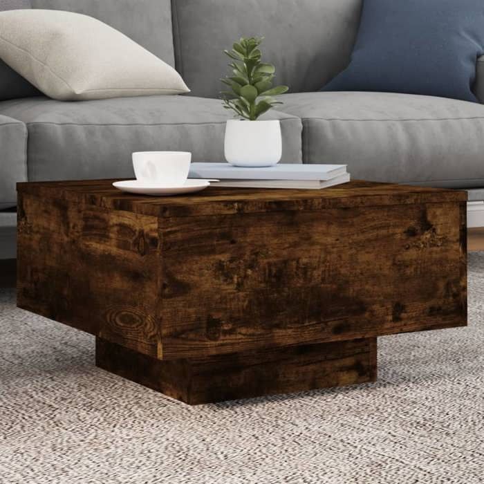 vidaXL Table basse chêne fumé 55x55x31 cm bois dingénierie 836571