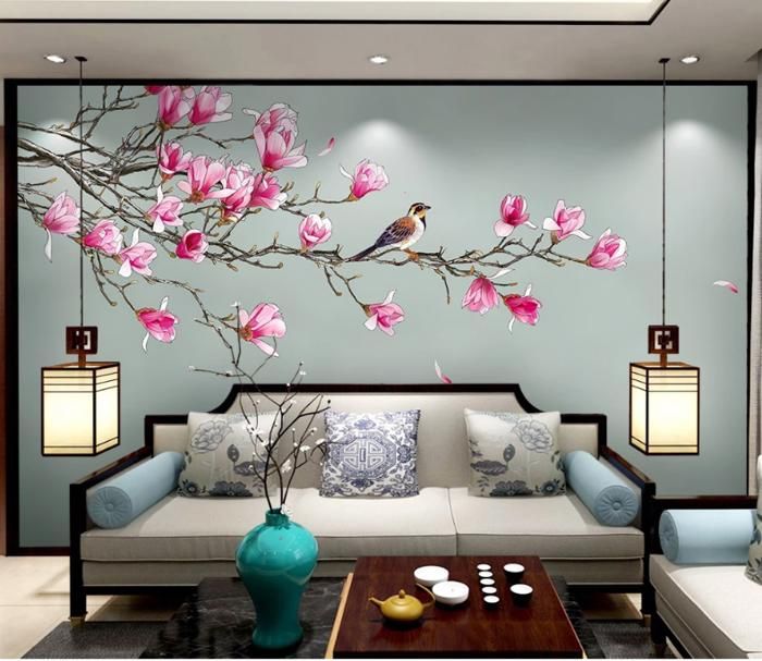 Papier Peint 3D Autocollant Luna – Motif Classic Magnolia R22990, Amovible
