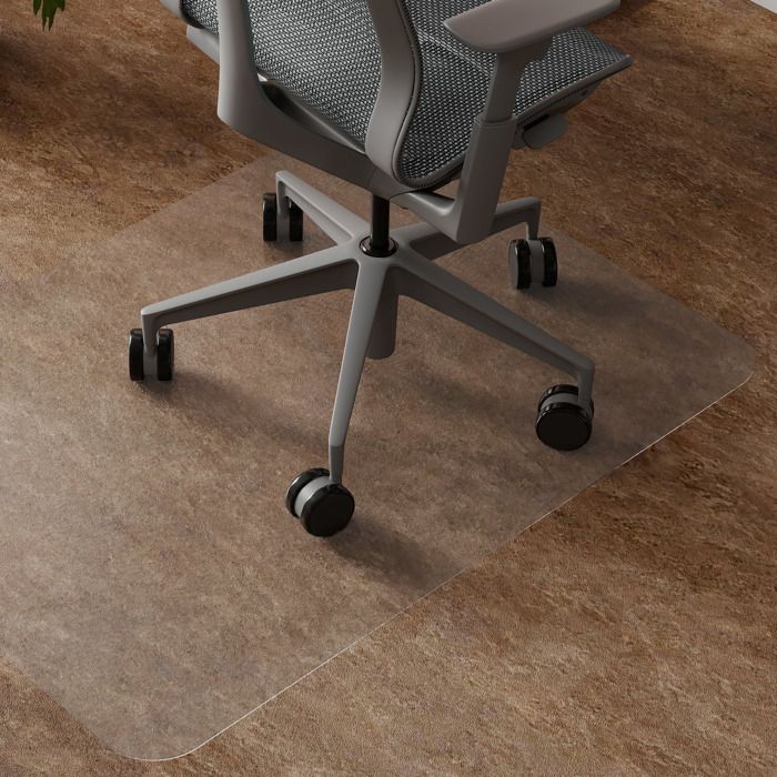 Tapis de chaise de bureau - HOMCOM - rectangulaire antidérapants en plastique transparent - 90x120 cm