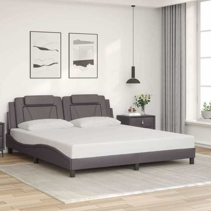 vidaXL Cadre de lit Viana sans matelas gris 180x200 cm similicuir 3208113