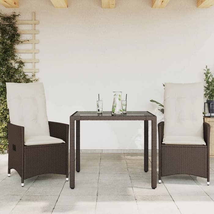Ensemble de bistro 3 pcs résine tressée