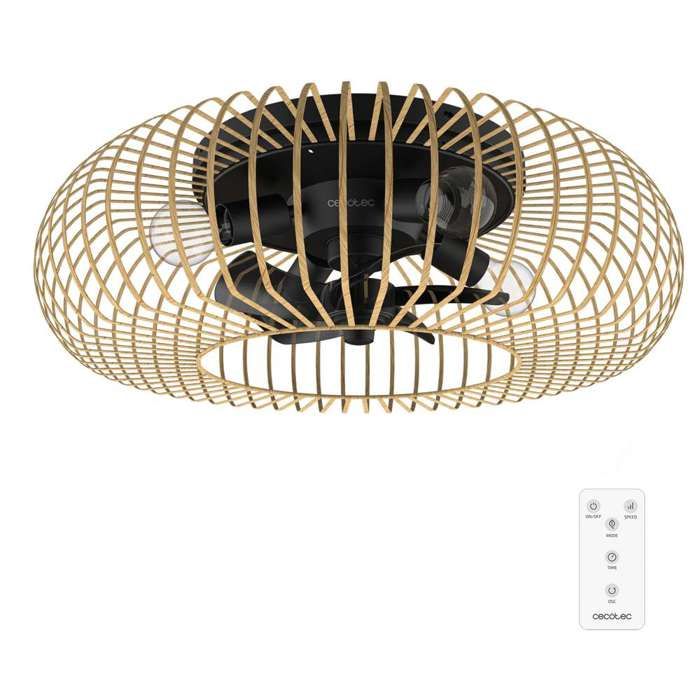 Cecotec Ventilateurs de plafond avec lumière EnergySilence LampAero 600 Natural WhiteWood - Cecotec