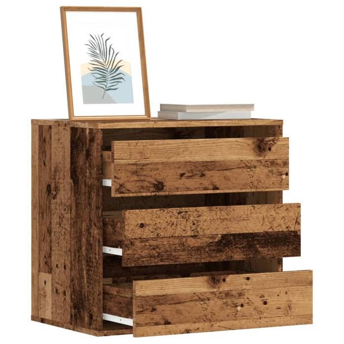 vidaXL Commode dangle vieux bois 60x41x58 cm bois dingénierie commode à tiroirs classeur armoire à tiroirs armoire de 852850