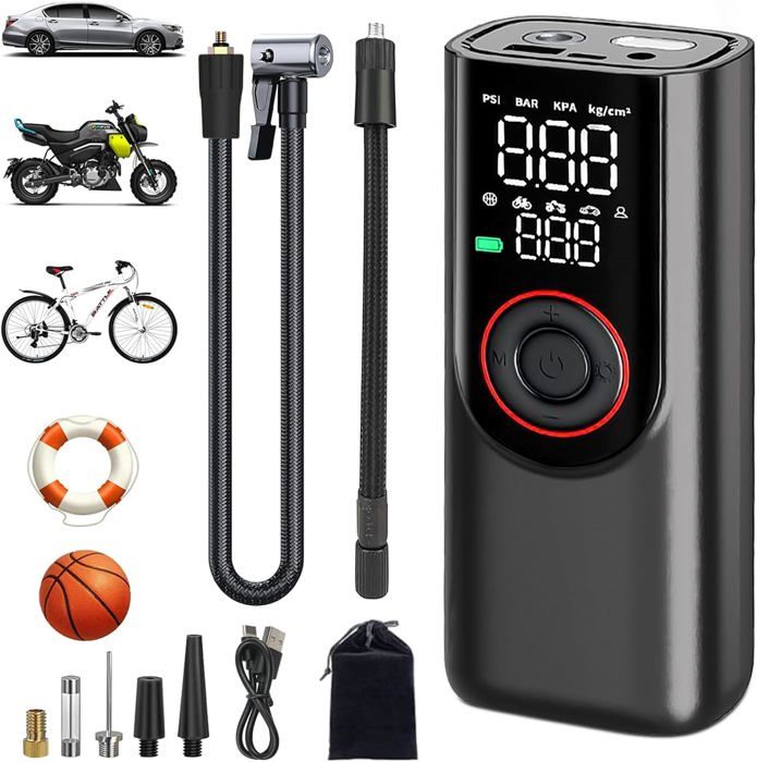 Gonfleur Pneus Sans Fil Swetfela 20000mAh - 150PSI - Compresseur Air Portable Multifonction