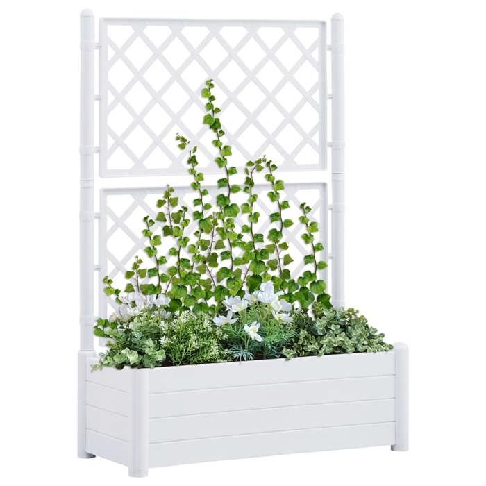 Vidaxl Jardinière avec treillis 100x43x142 cm PP