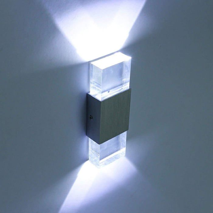 Applique murale LED en aluminium acrylique 6W Éclairage intérieur moderne Design Éclairage Applique murale décorative pour chambre