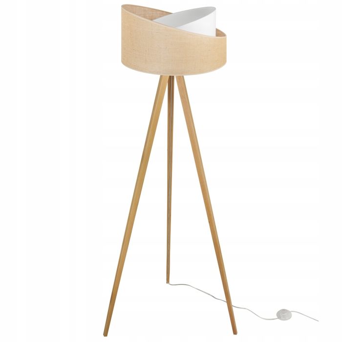 Lampadaire Trépied - Light Home - JUTA 2451/N/TD - Bois et Jute - 150 cm - Beige