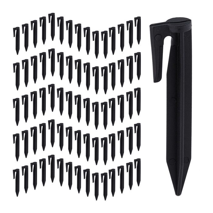 Relaxdays Grille Stop Chats Et Fouines 200x30 Cm Avec 8 Piquets - Protection Jardin Noire