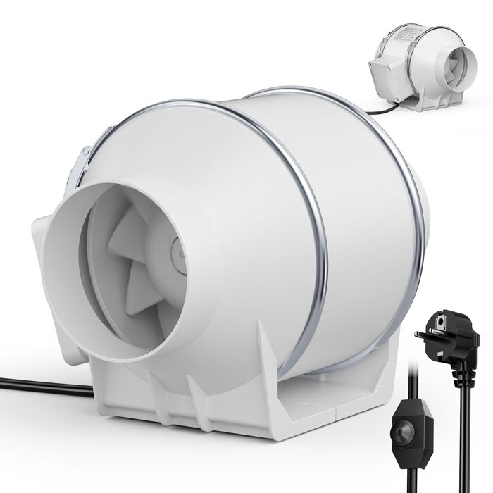 Ventilateur de conduit 4 pouces ventilation en ligne vitesse variable silencieux pour salle de bain cuisine tente de culture - Ttlife