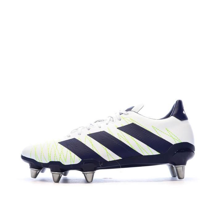 Chaussures de Rugby Blanc/Marine Homme Adidas Kakari SG